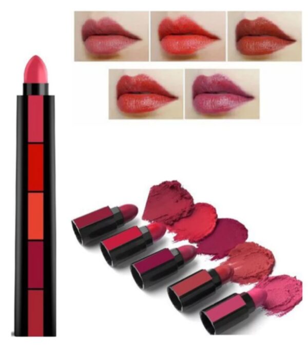 5 IN 1 LIPSTICK Trending Shades (Buy 1 Get 1 Free)