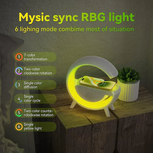 RGB G-LAMP | Fast Wireless Charging | Bluetooth Speaker