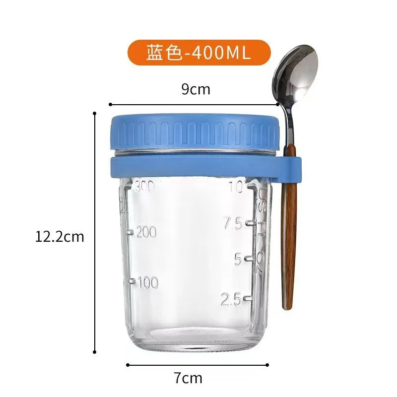 Portable Overnight Oat Glass Cup Water Mug