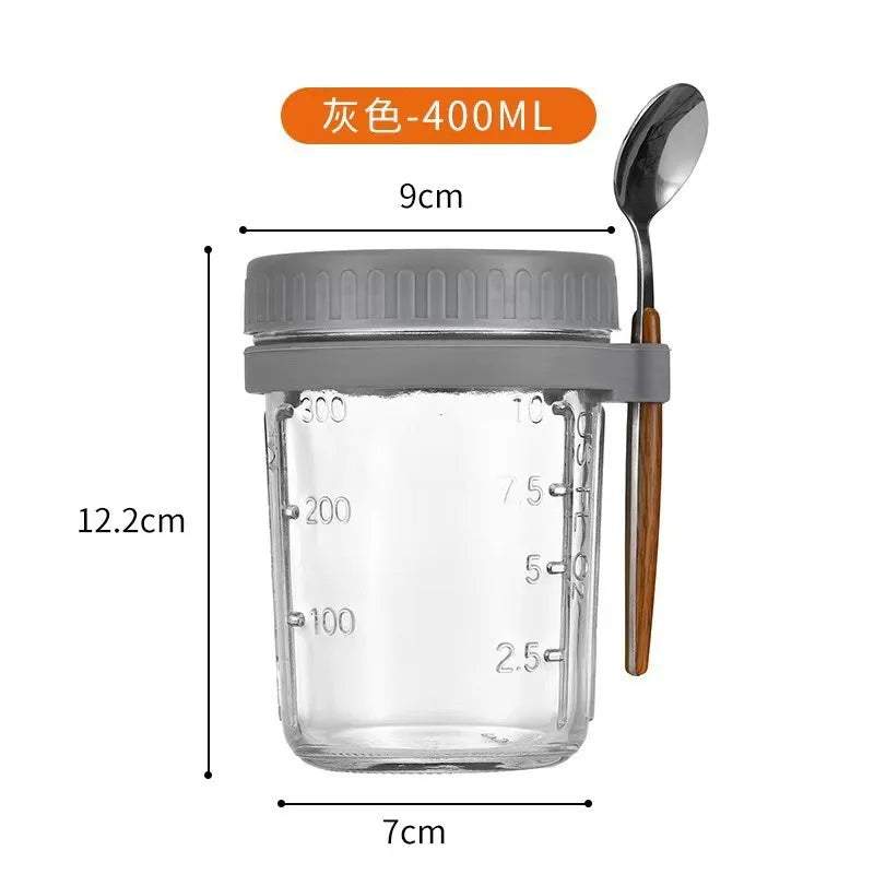 Portable Overnight Oat Glass Cup Water Mug