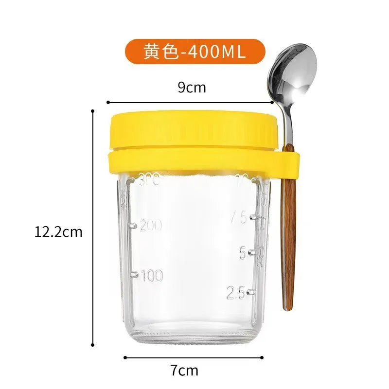 Portable Overnight Oat Glass Cup Water Mug