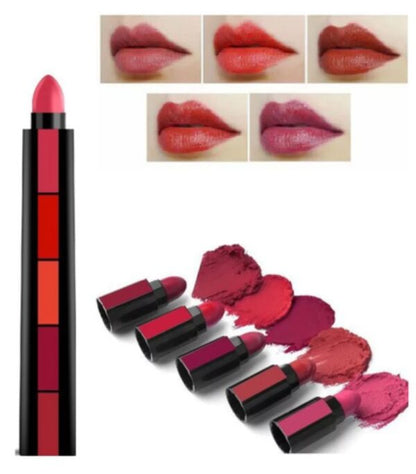 5 IN 1 LIPSTICK  Trending Shades (Buy 1 Get 1 Free)