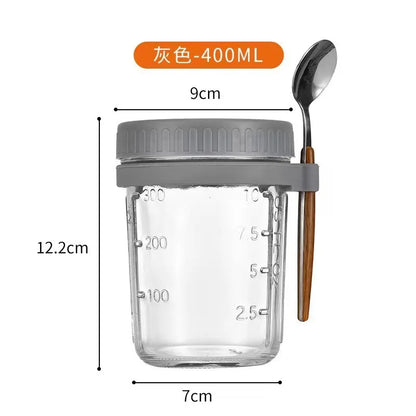 Portable Overnight Oat Glass Cup Water Mug